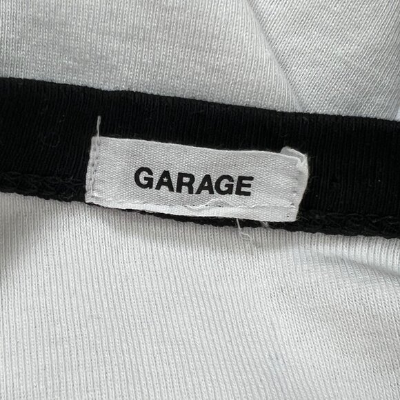 Y2K Style Garage Black & White Graphic Grunge Streetwear Cropped Tank Top / S - Picture 5 of 6